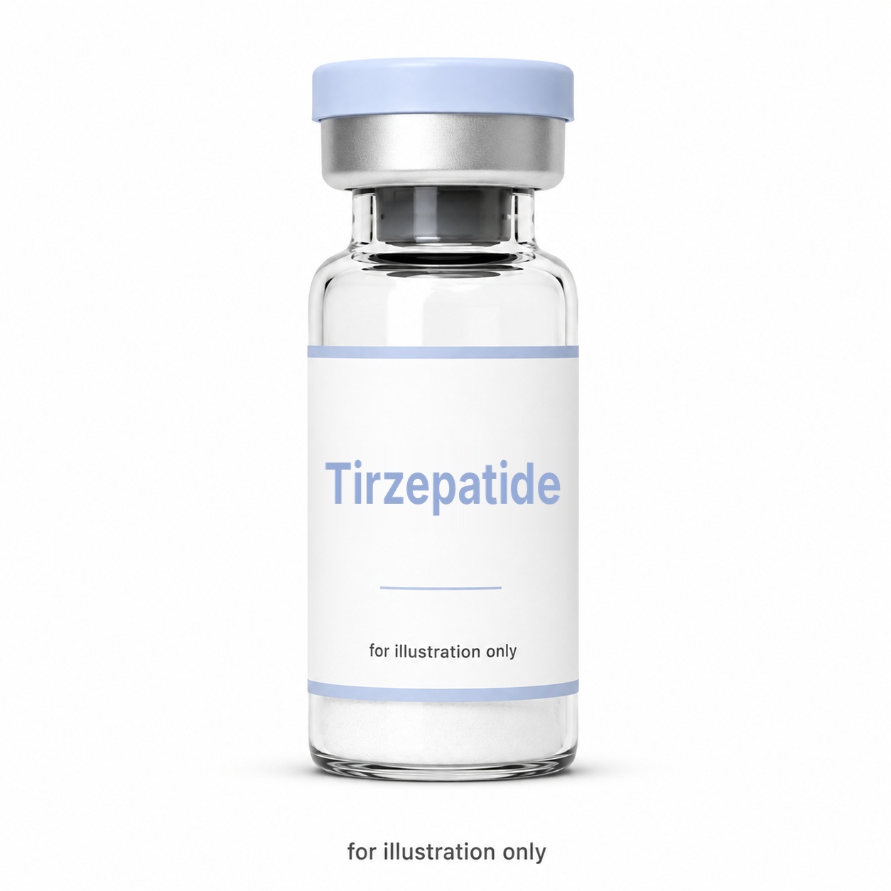 Compounded tirzepatide vial, for illustration only